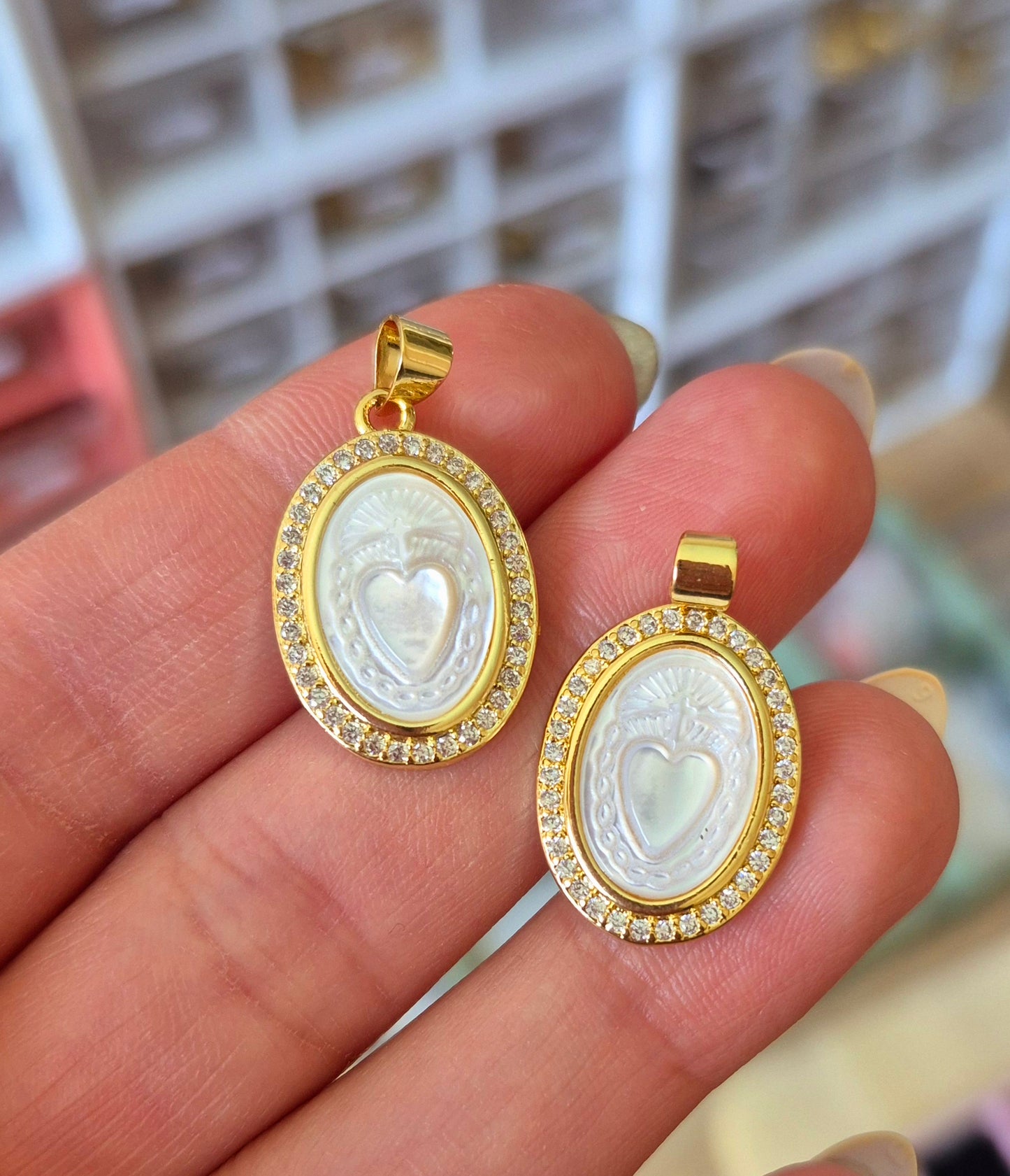 Corazón detente nácar