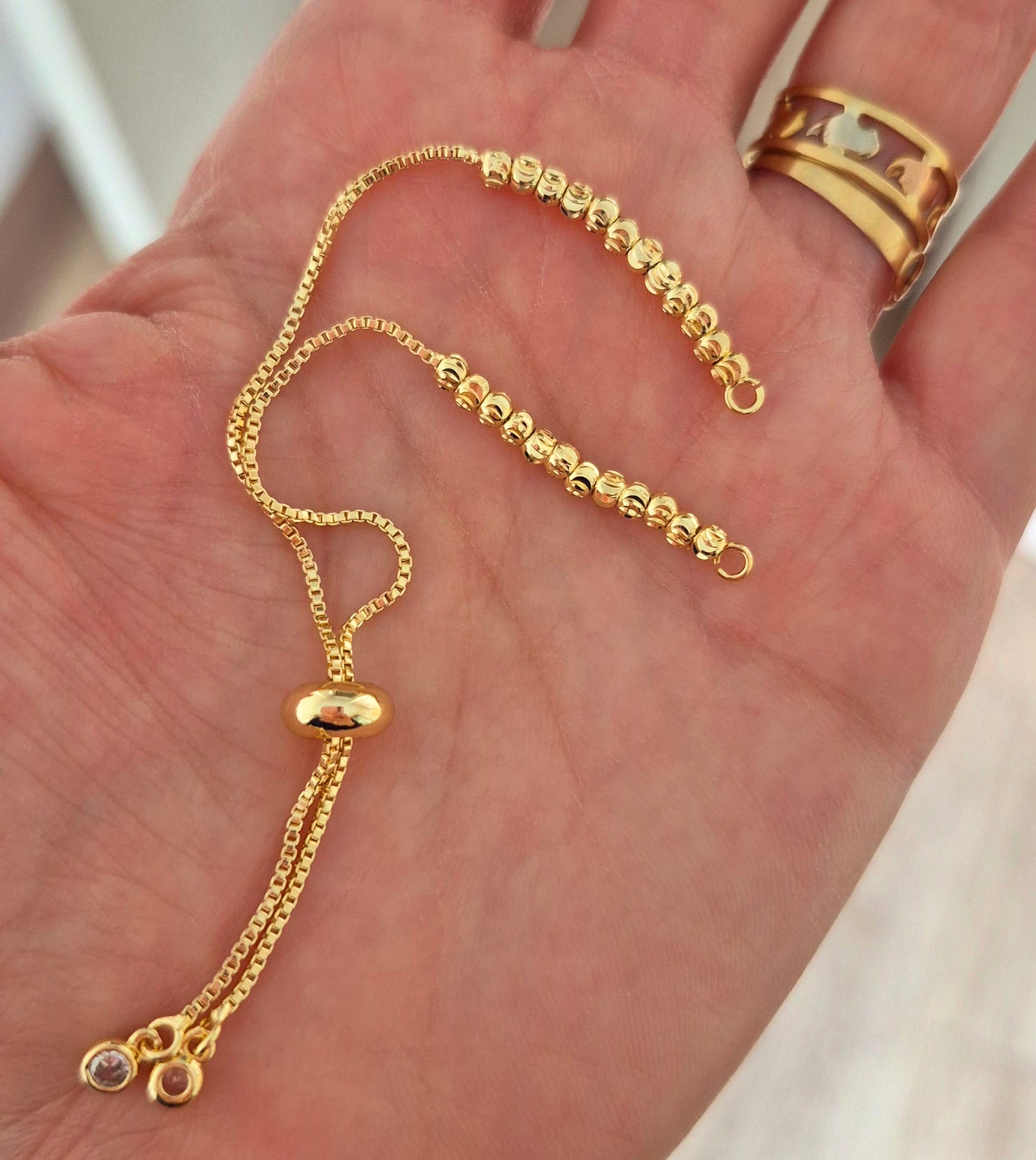 Pulsera conectora balines diamantados