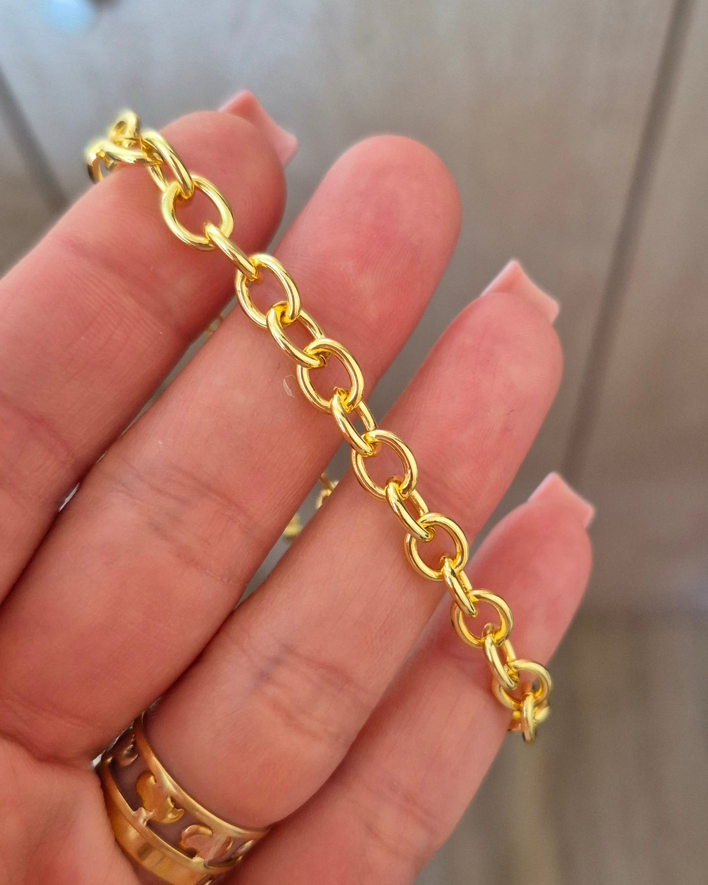 Pulsera eslabón ovalado grueso