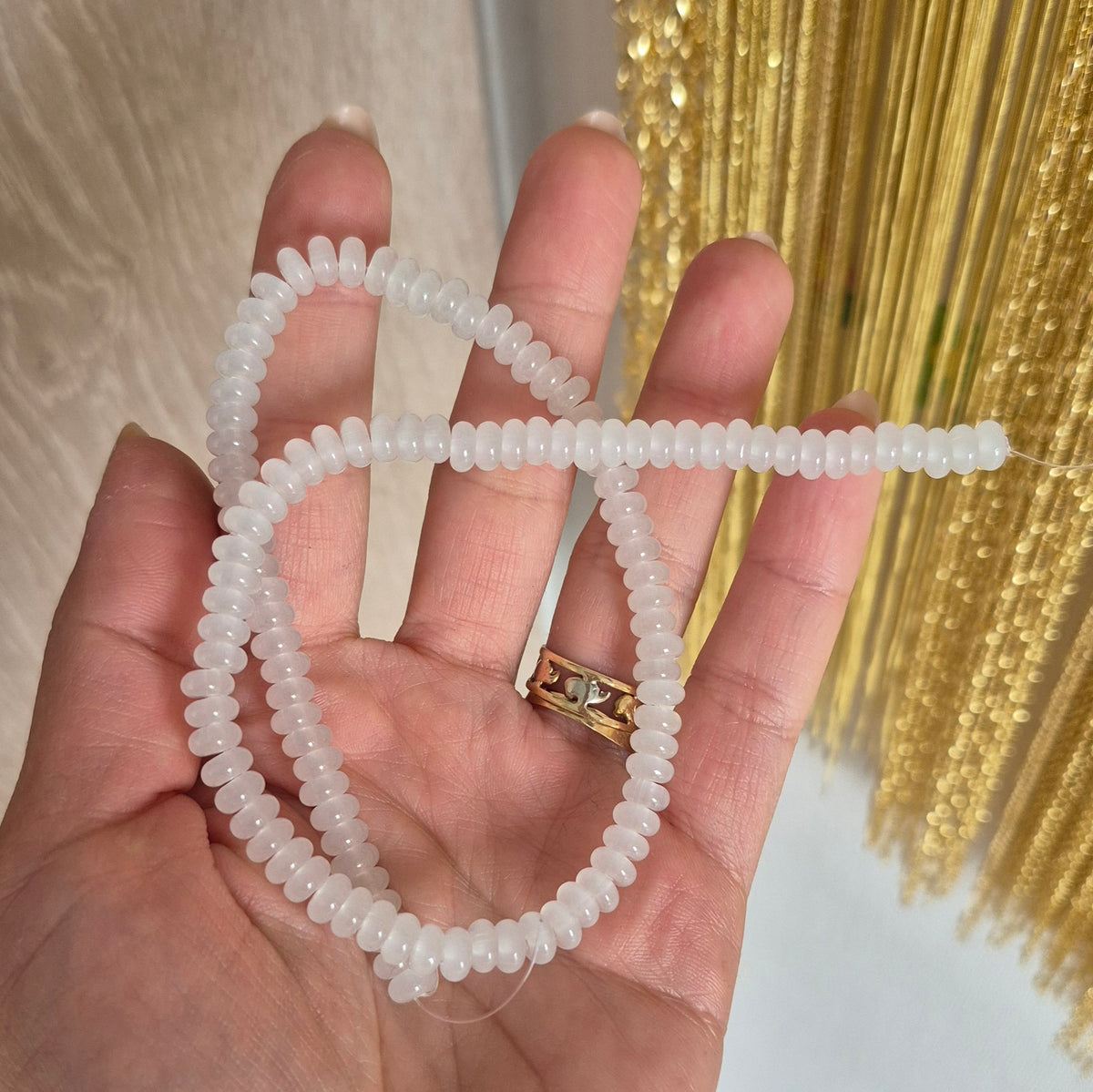 Donitas de vidrio Blanco traslúcido