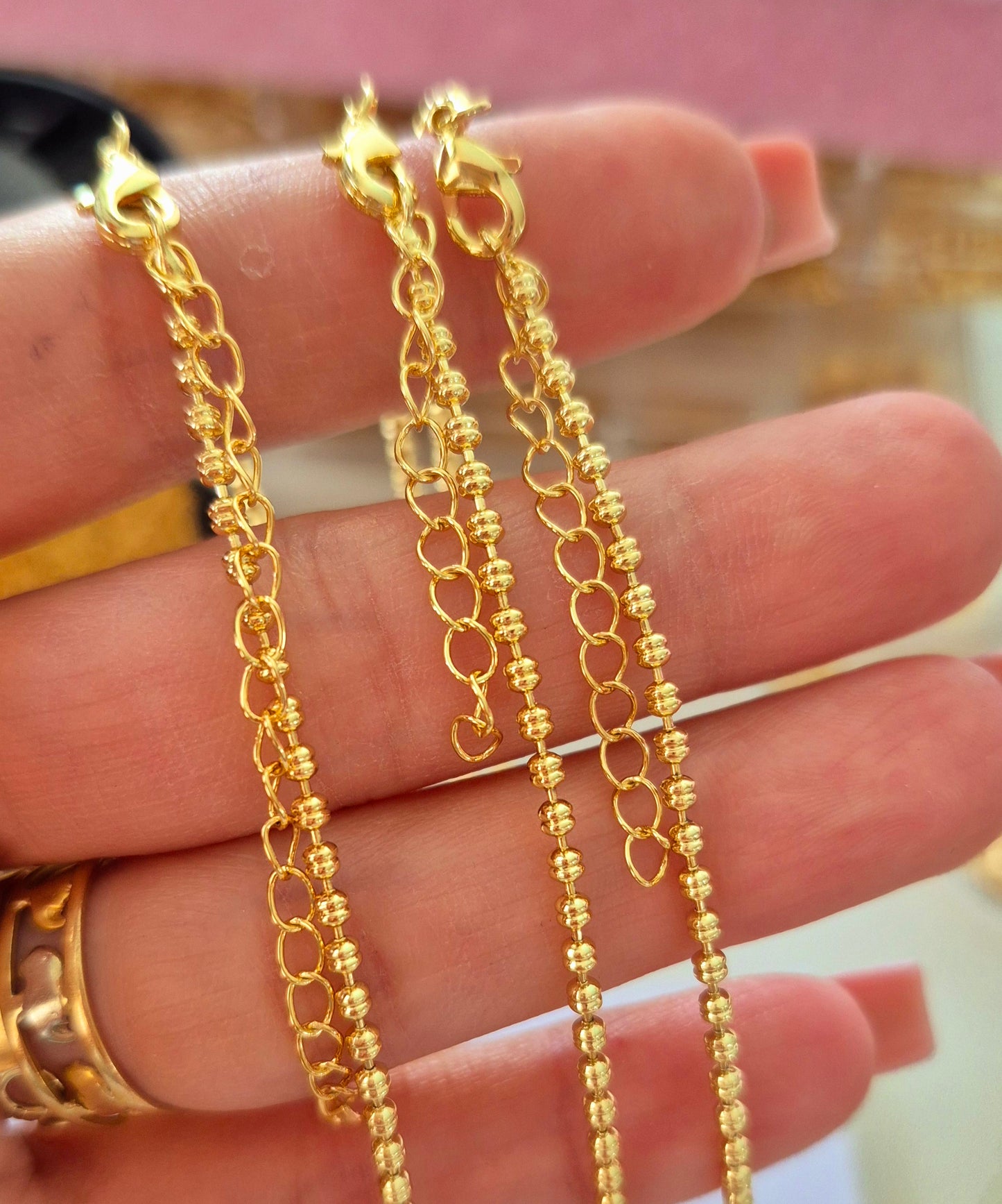 Cadena balines planos dobles