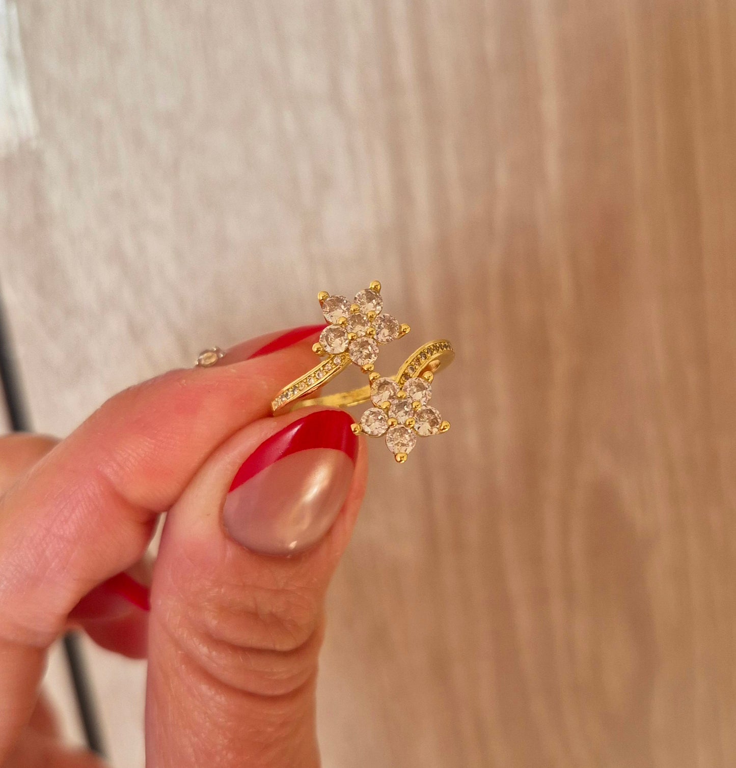 Anillo doble flor