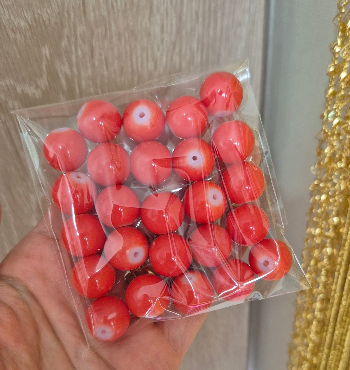 Bolas de vidrio 16 mm Naranja oscuro - (25 unidades)