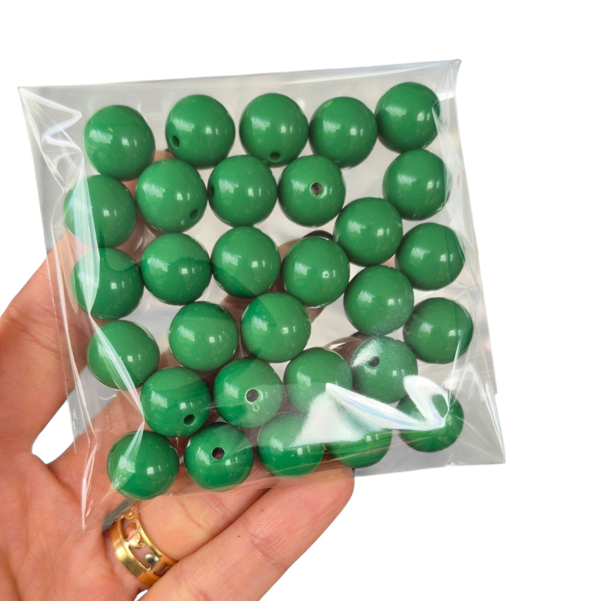 Bolas chicle 14mm Verde Hoja - (30 unidades)