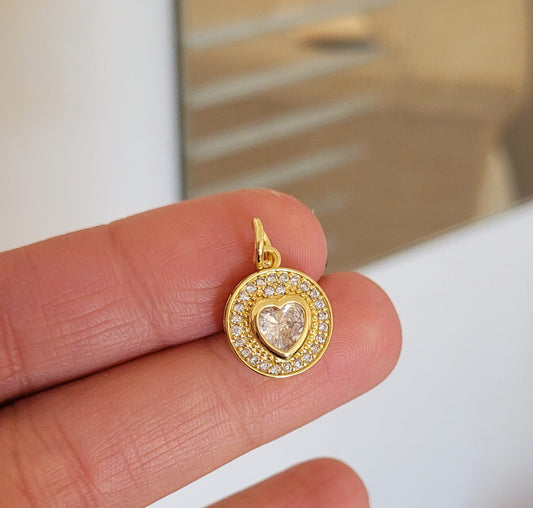 Medalla corazón cristal