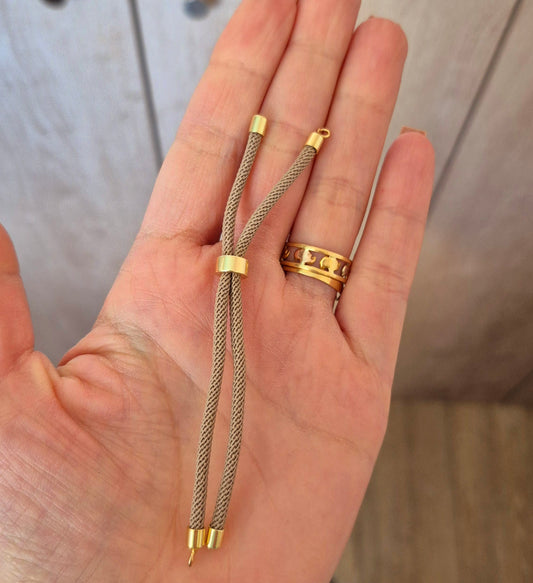 Pulsera conectora cordón beige