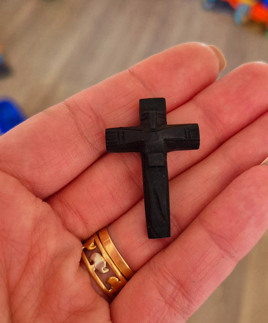 Cruz azabache grande