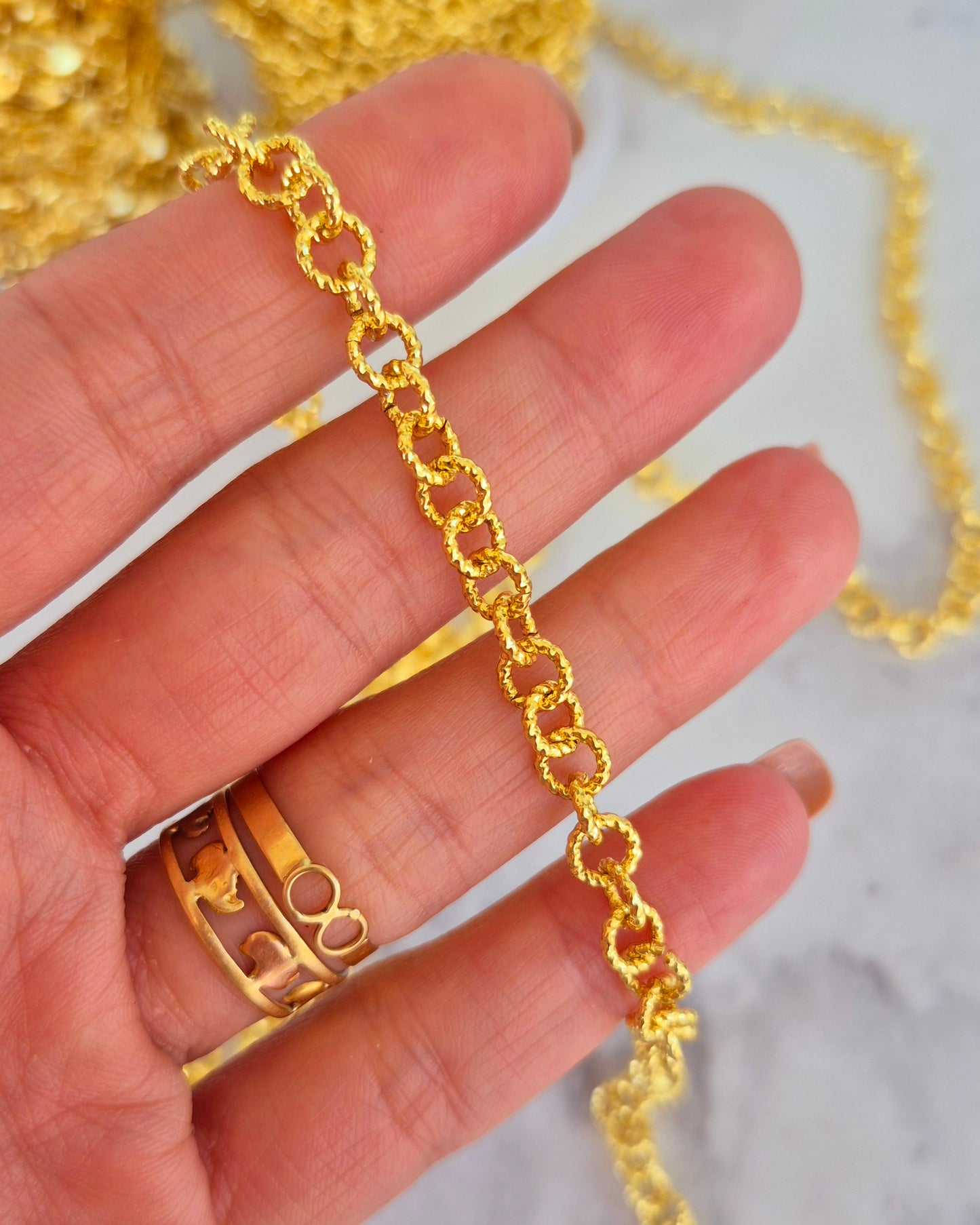 Cadena circulos texturizados