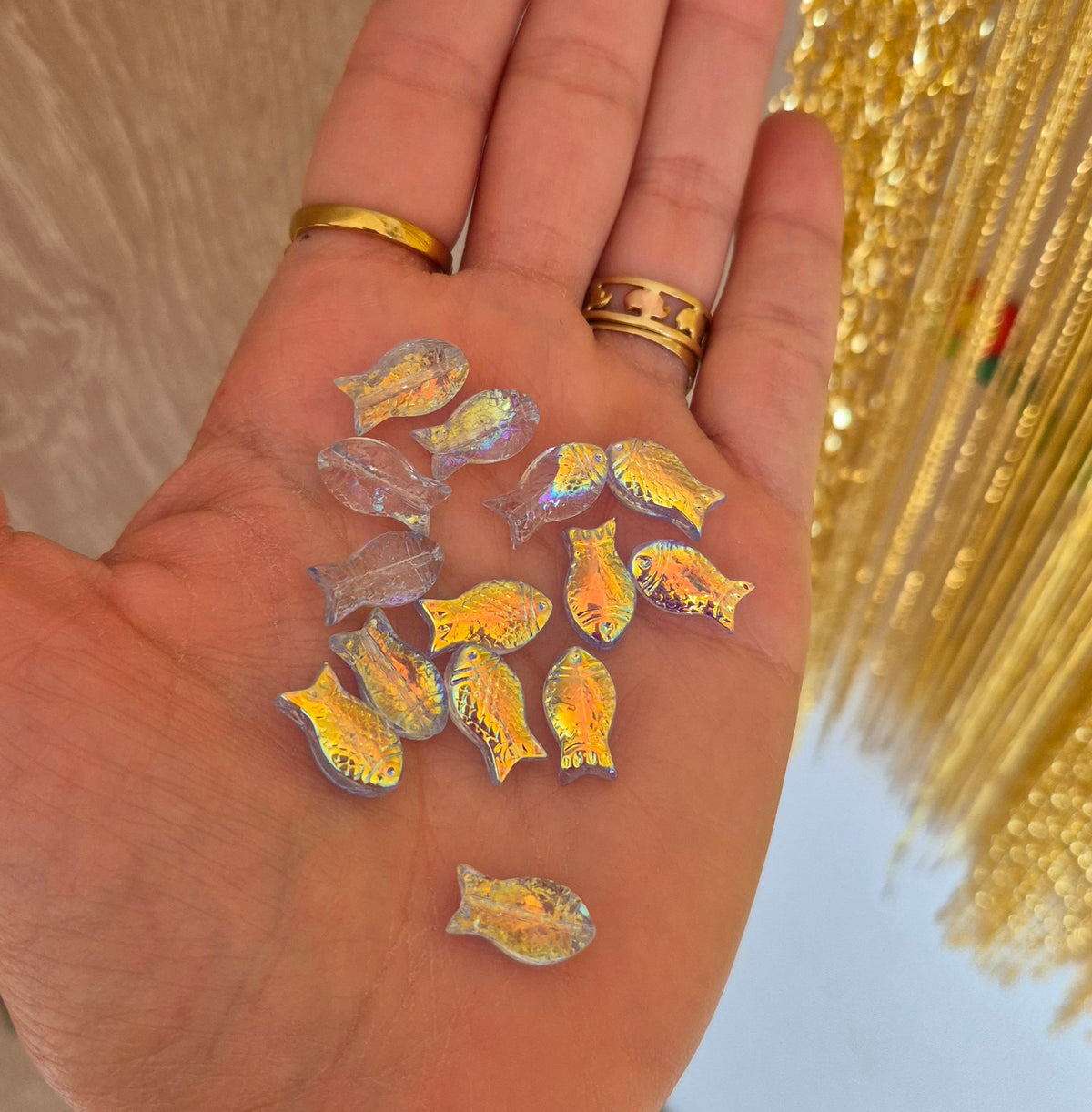Peces de vidrio pasador - (10 unidades)
