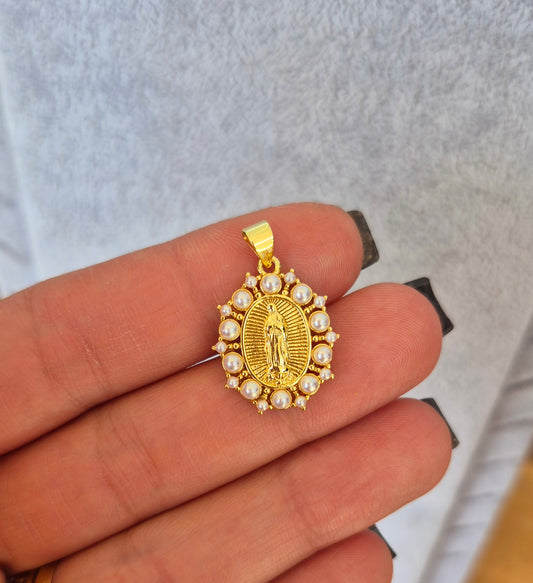 Virgen Guadalupe perlas
