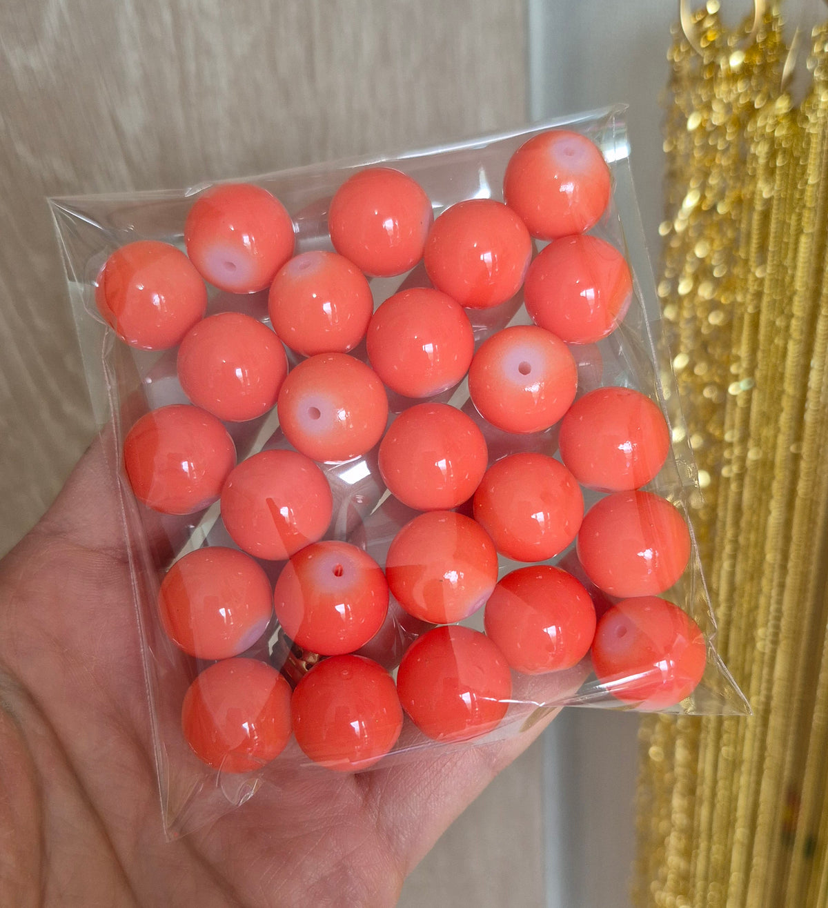 Bolas de vidrio 16mm Naranja - (25 unidades)