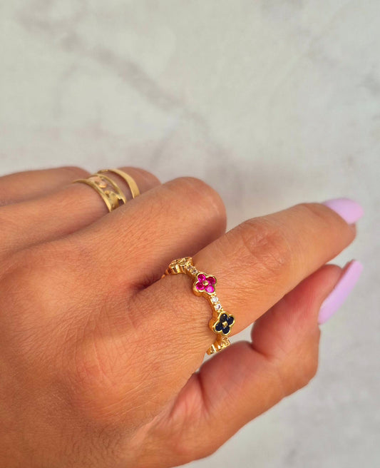 Anillo Flores de colores