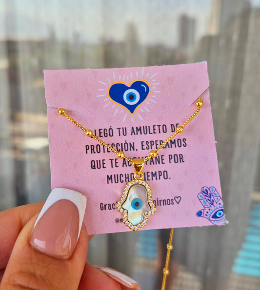 Cadenita mano de Fátima de nácar