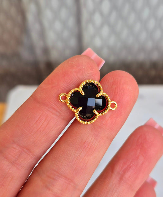 Trébol cristal negro conector