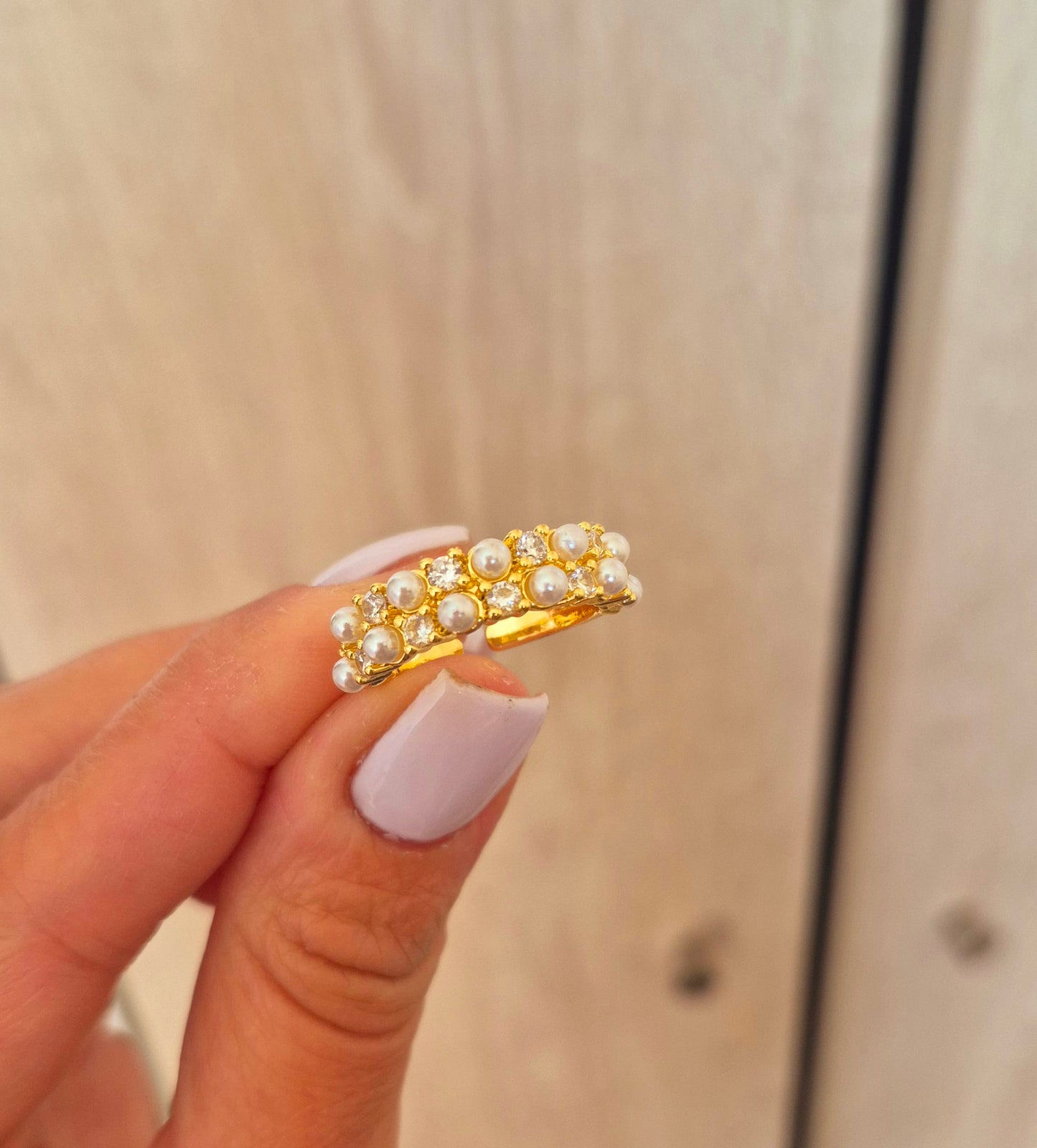 Anillo perlitas