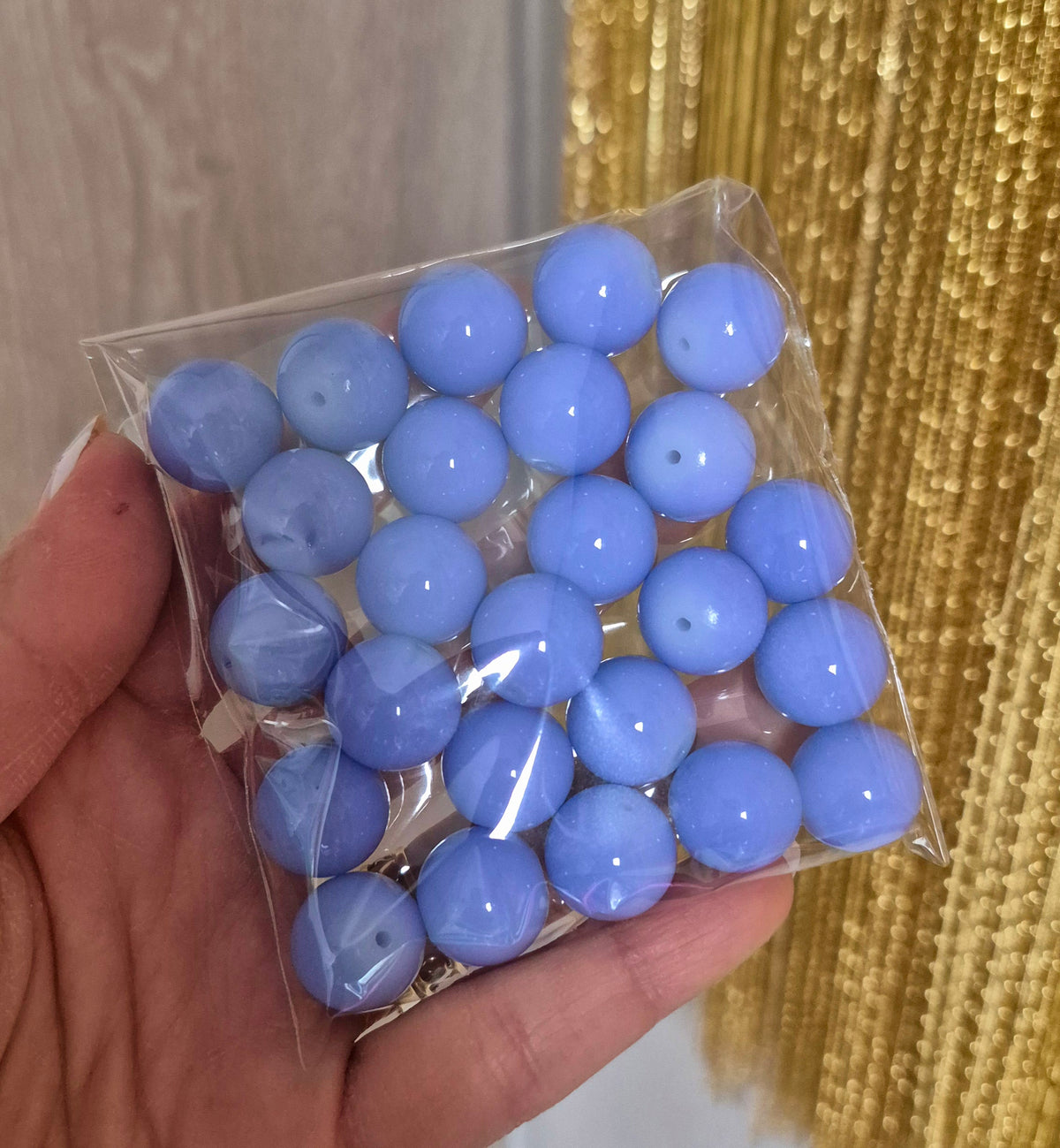 Bolas de vidrio 16mm Azul cielo - (25 unidades)