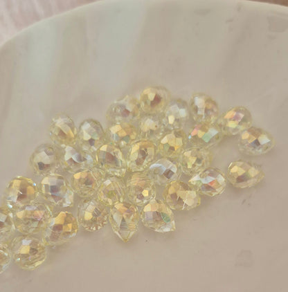 Gota cristal amarillo pastel tornasol - (10 unidades)