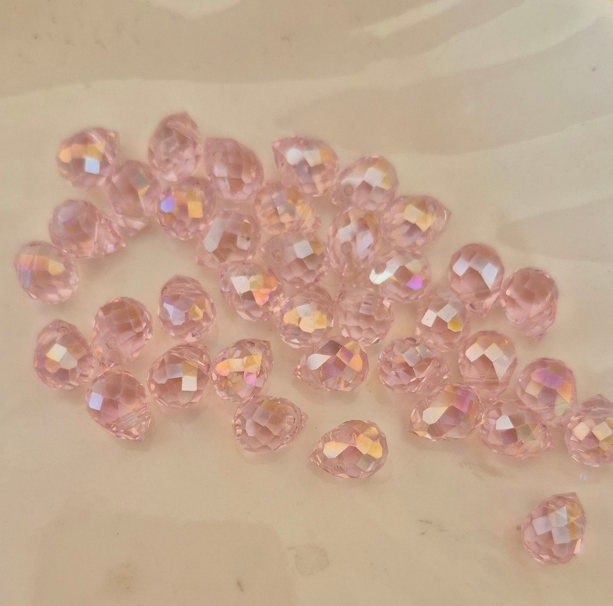 Gota cristal rosa pastel - (10 unidades)