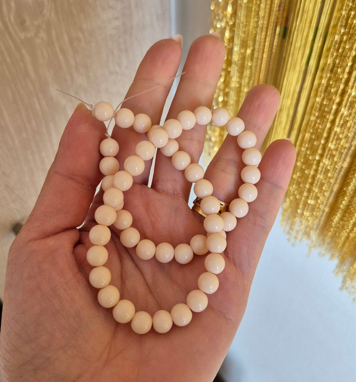 Bolitas de vidrio 8mm - Beige claro