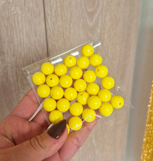 Bolas chicle 14 mm Amarillo - (30 unidades)