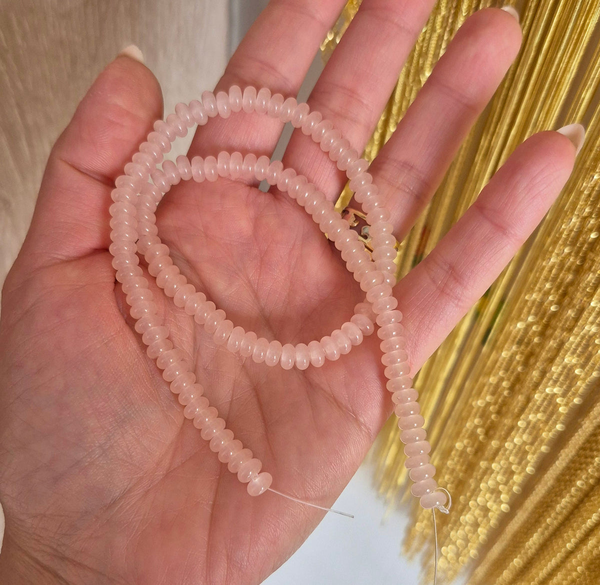 Donitas de vidrio rosado pastel traslúcido