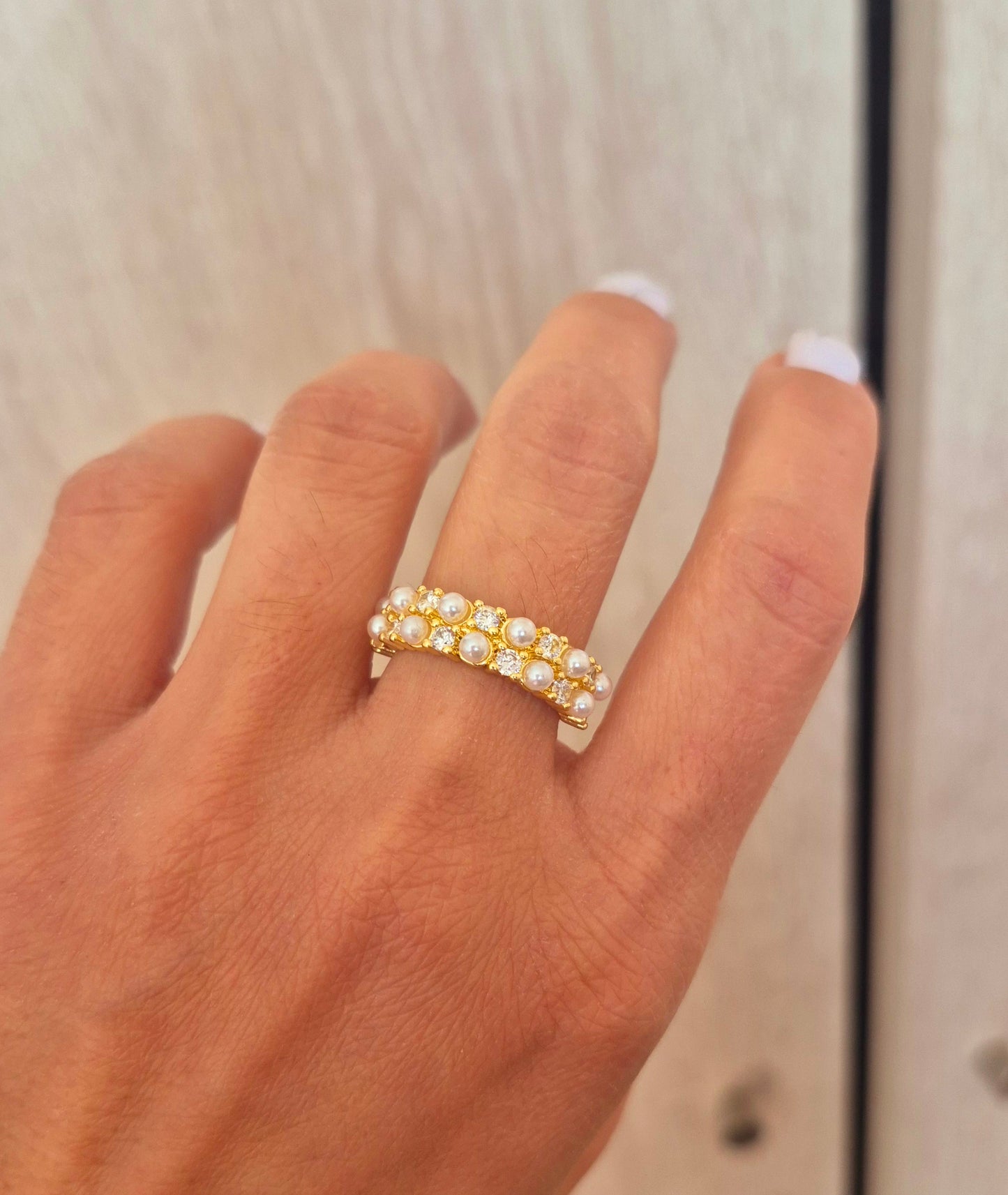 Anillo perlitas