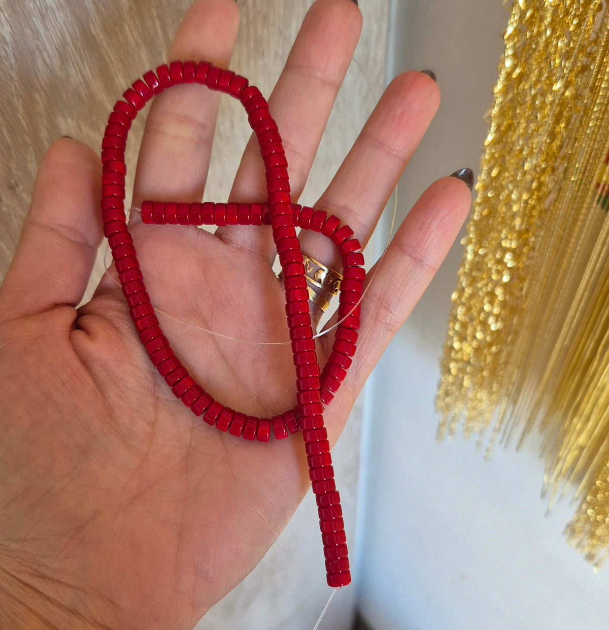 Discos de vidrio rojo
