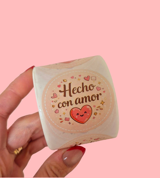 Stickers Hecho con Amor - (50 unidades)