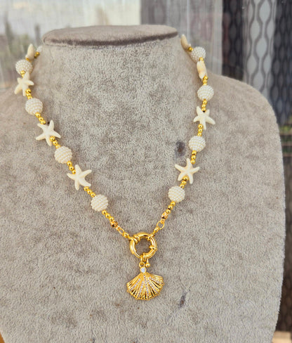 Collar estrellas de mar y concha marina