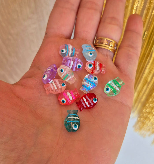 Peces de vidrio de colores - (5 unidades surtidas)