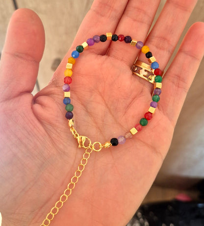 Pulsera de ágatas de colores