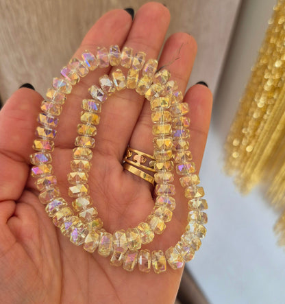 Cristal rondelle 8mm amarillo pastel