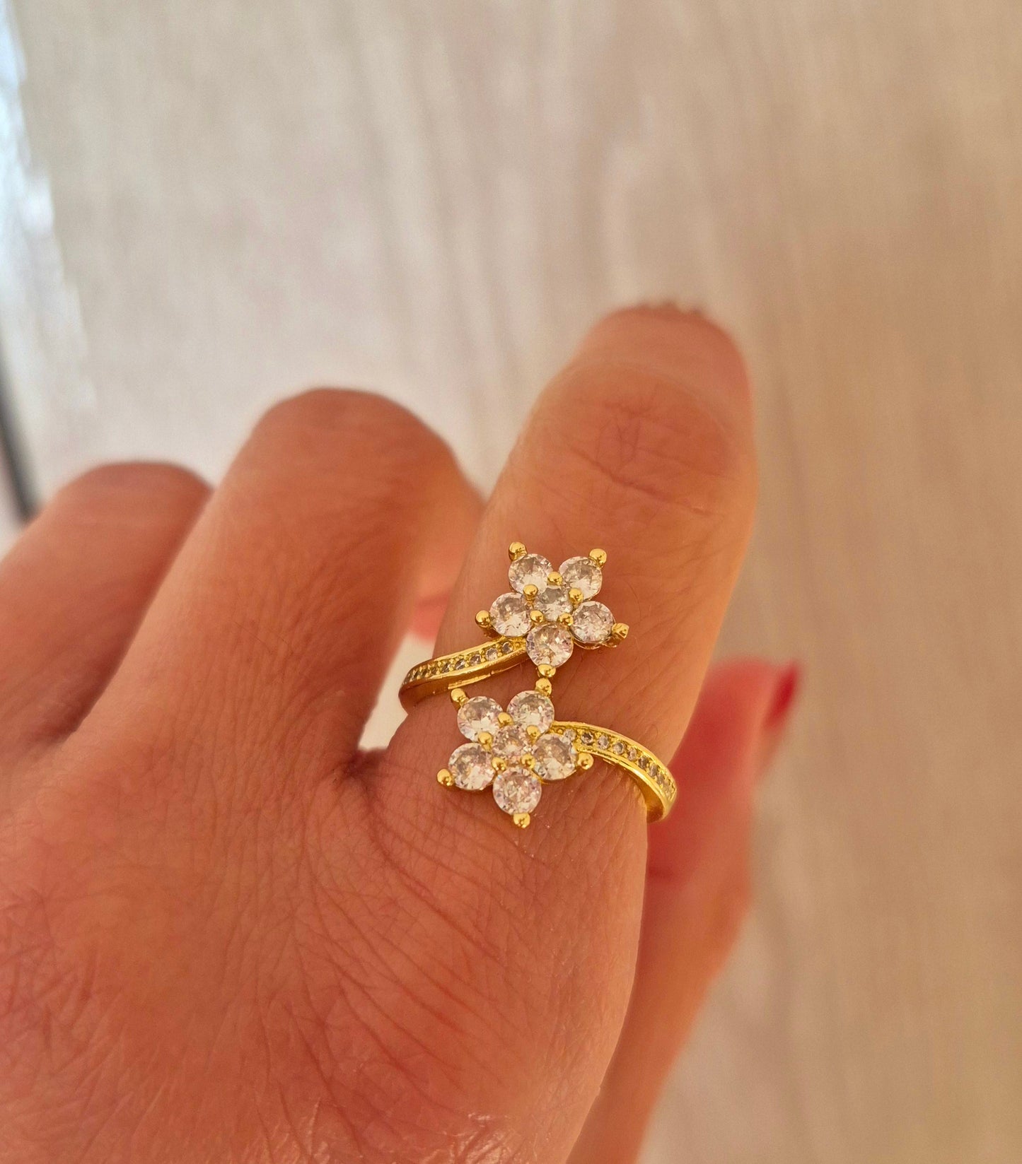 Anillo doble flor