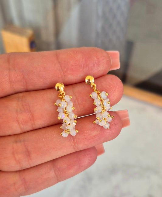 Aros racimo de cristales blancos