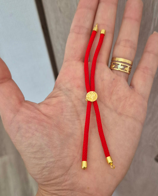 Pulsera cordon conectora rojo - pasador árbol de la vida
