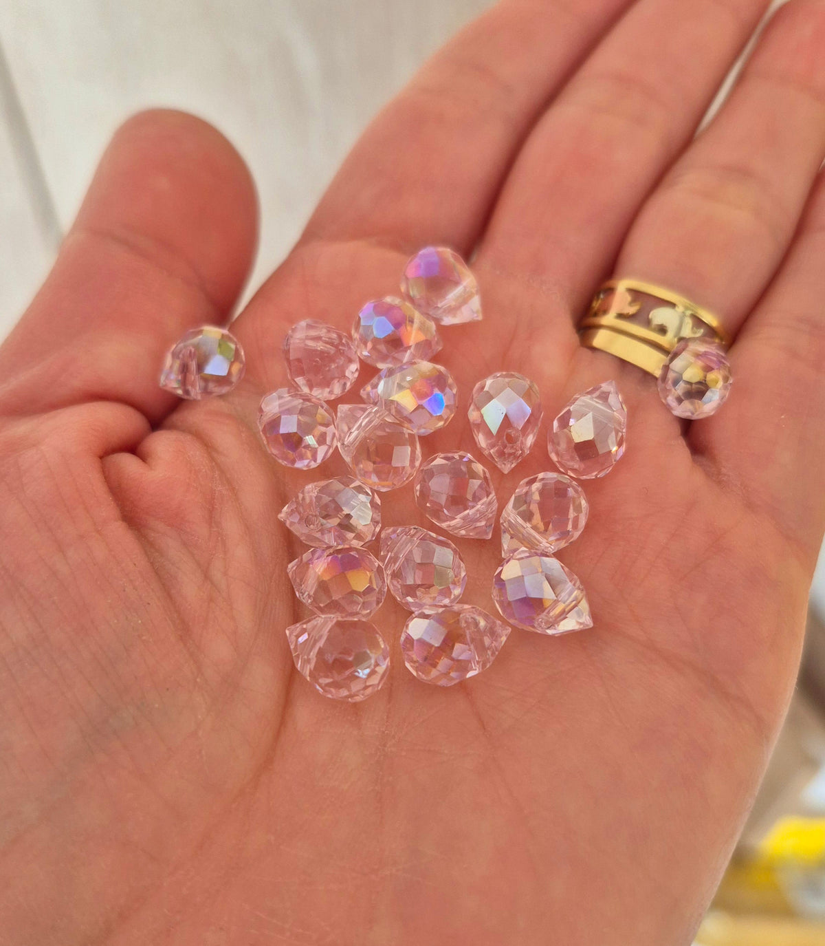 Gota cristal rosa pastel - (10 unidades)