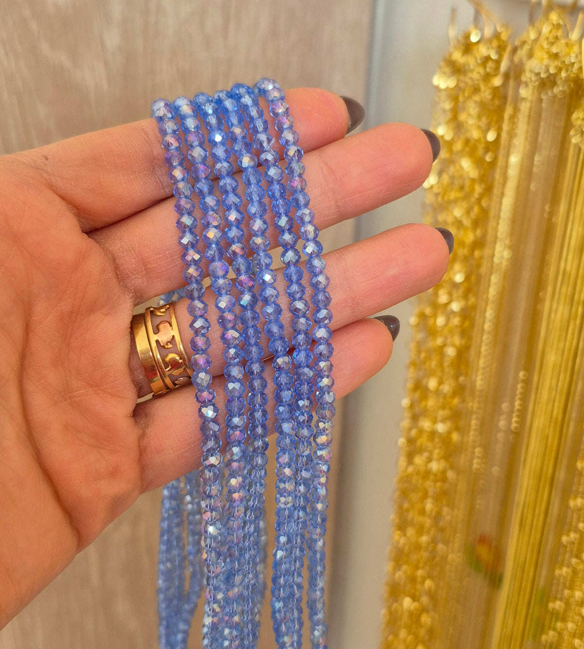 Cristal 4mm Azul traslúcido tornasol