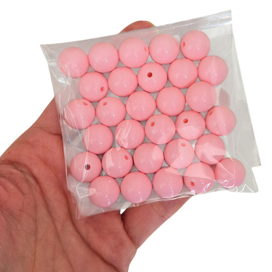Bolas chicle 14mm Rosadas - (30 unidades)