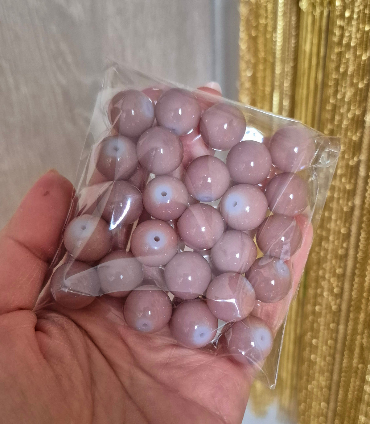 Bolas de vidrio 16mm Beige Oscuro - (25 unidades)