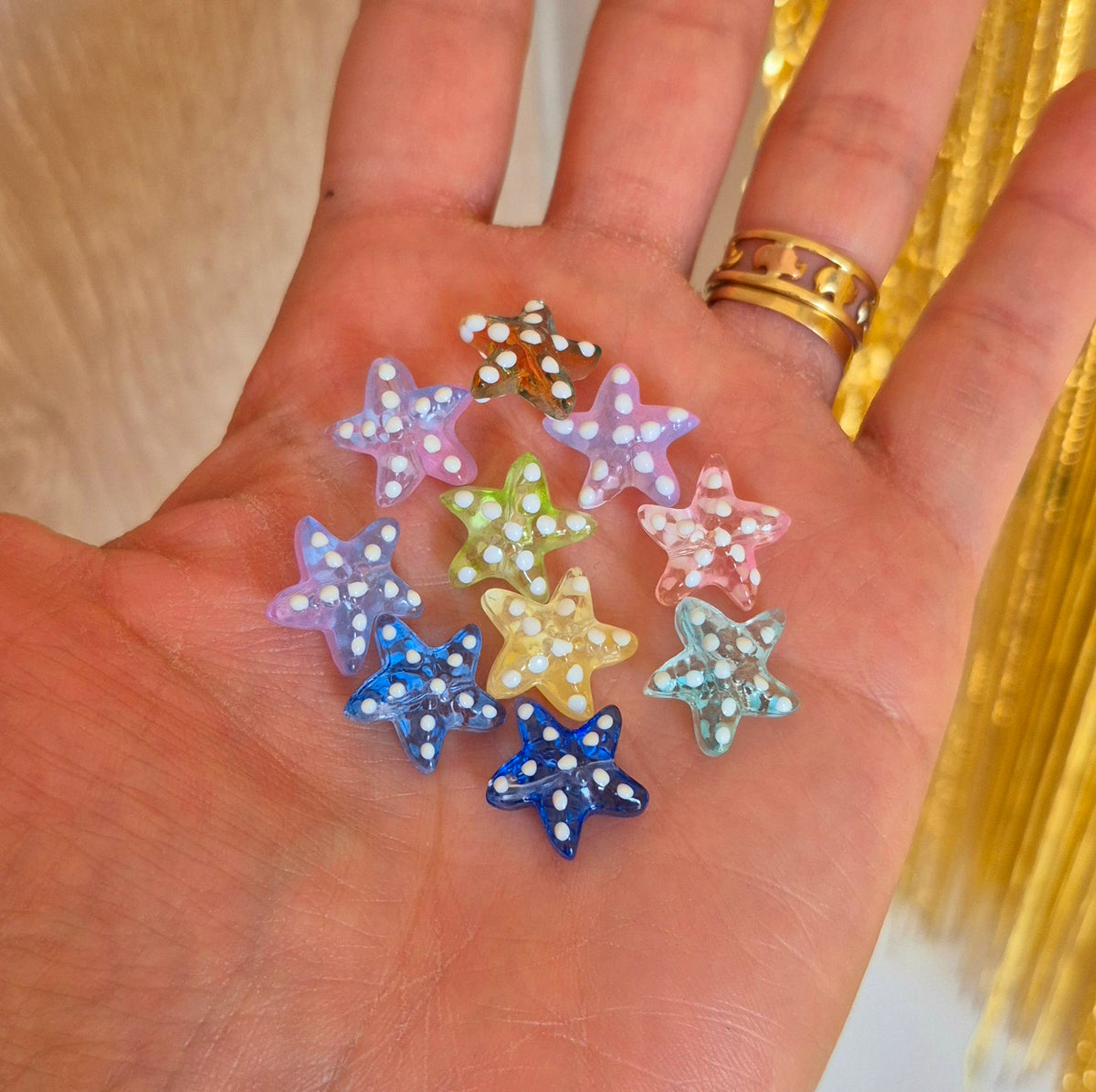 Estrellitas de mar de vidrio - (5 unidades surtidas)