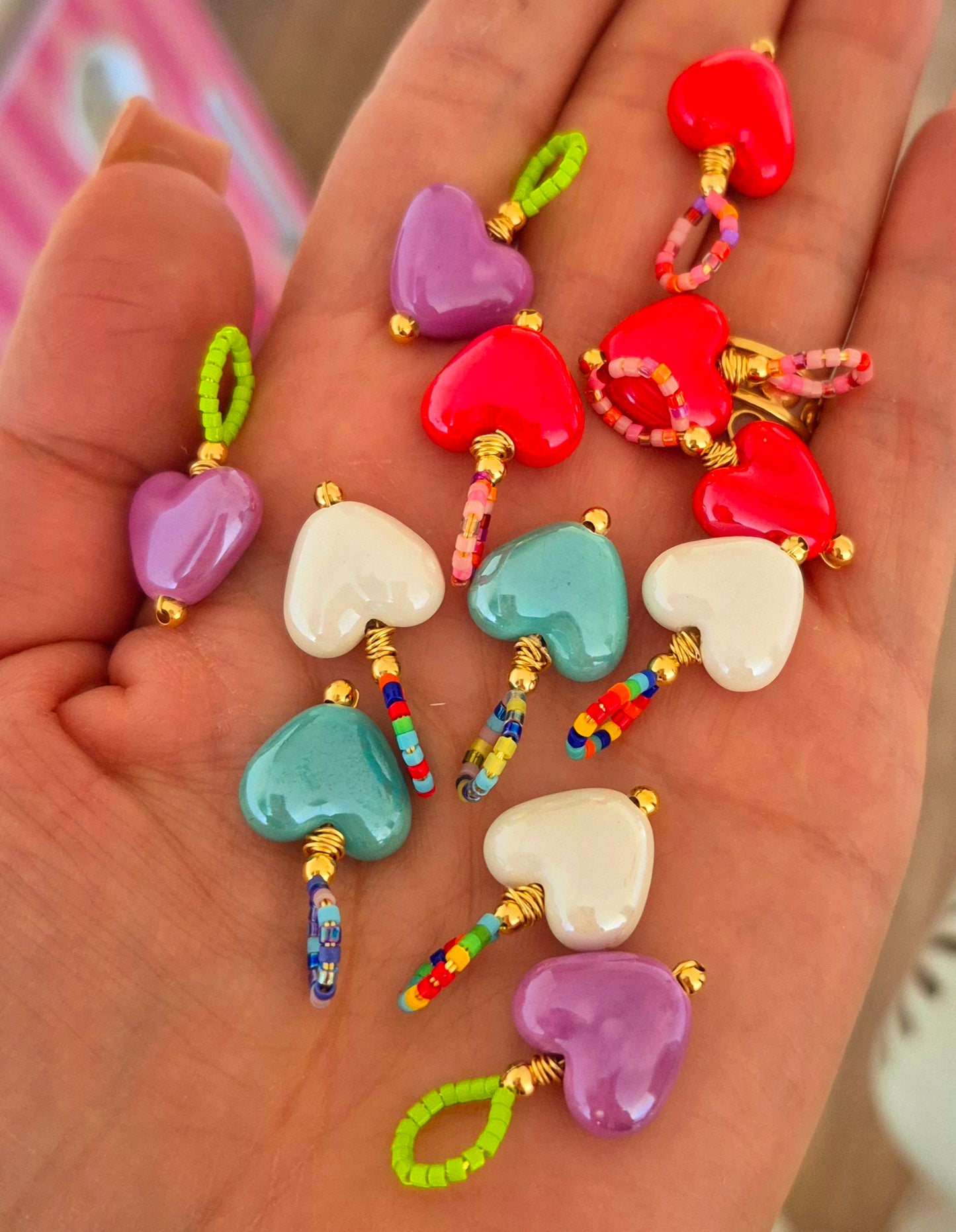 Corazones de cerámica para colgar