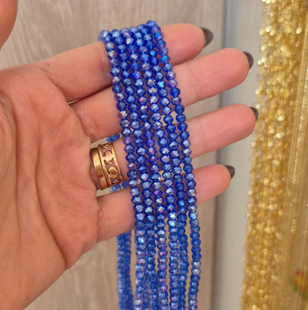 Cristal 4mm Azul oscuro traslúcido tornasol