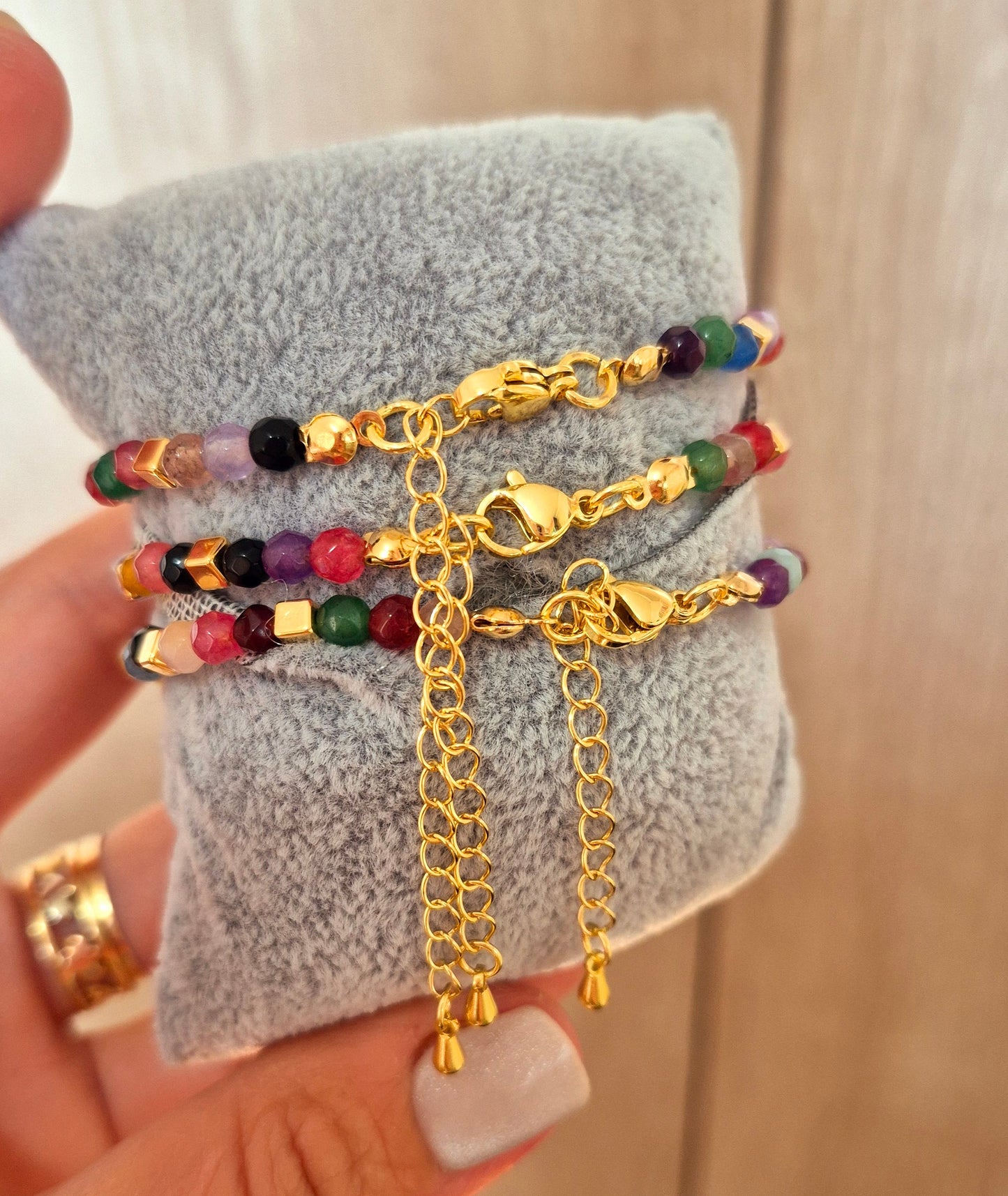 Pulsera de ágatas de colores