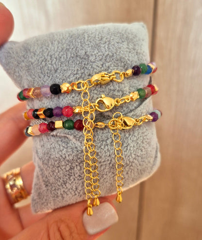 Pulsera de ágatas de colores