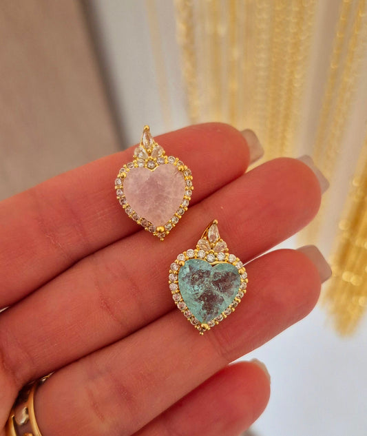 Dije corazón cristal agrietado
