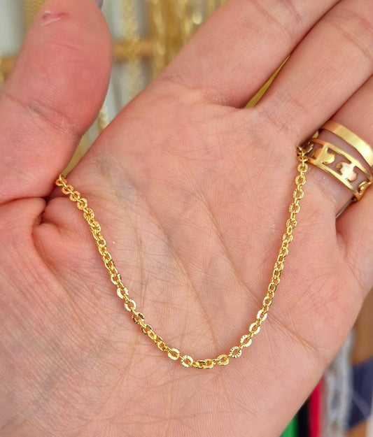 Cadena eslabones gruesos diamantados