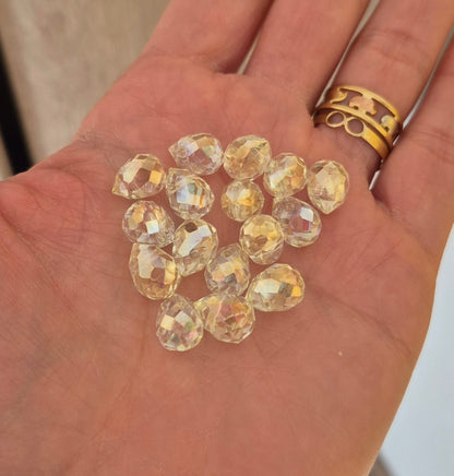 Gota cristal amarillo pastel tornasol - (10 unidades)