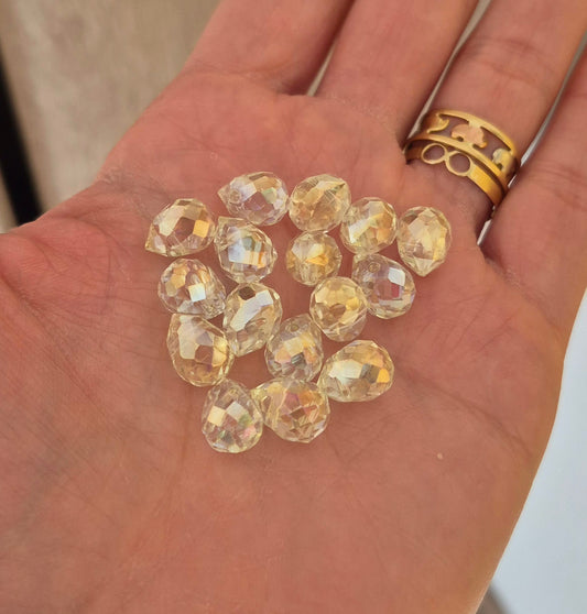 Gota cristal amarillo pastel tornasol - (10 unidades)