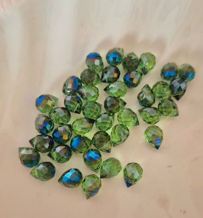 Gota cristal verde hoja - (10 unidades)