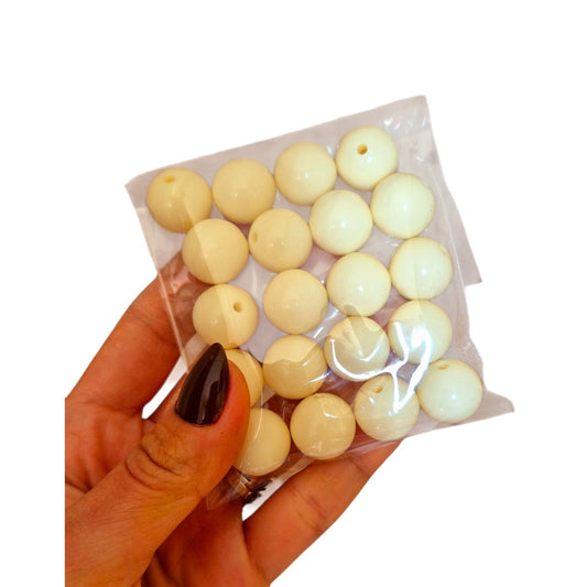 Bolas chicle 18mm Crema - (20 unidades)
